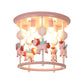 Cartoon Merry-Go-Round Semi Flush Resin 6 Heads Bedroom Flush Ceiling Light Fixture Clearhalo 'Ceiling Lights' 'Close To Ceiling Lights' 'Close to ceiling' 'Semi-flushmount' Lighting' 2197154