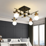Animal Head Metal Semi Flush Kids Style Black Flush Ceiling Light Fixture for Bedroom Clearhalo 'Ceiling Lights' 'Close To Ceiling Lights' 'Close to ceiling' 'Semi-flushmount' Lighting' 2197221