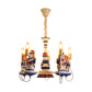 Cartoon Bear Soldier Suspension Light Resin Kindergarten Chandelier Lighting in Blue Clearhalo 'Ceiling Lights' 'Chandeliers' Lighting' options 2197243