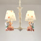 Cartoon Empire Shade Suspension Light Patterned Fabric Bedroom Chandelier Light with Resin Deer in Pink 4 Pink B Clearhalo 'Ceiling Lights' 'Chandeliers' Lighting' options 2197280_fcf642e9-7258-44be-8081-d36664a1bf88