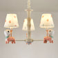 Cartoon Empire Shade Suspension Light Patterned Fabric Bedroom Chandelier Light with Resin Deer in Pink Clearhalo 'Ceiling Lights' 'Chandeliers' Lighting' options 2197282