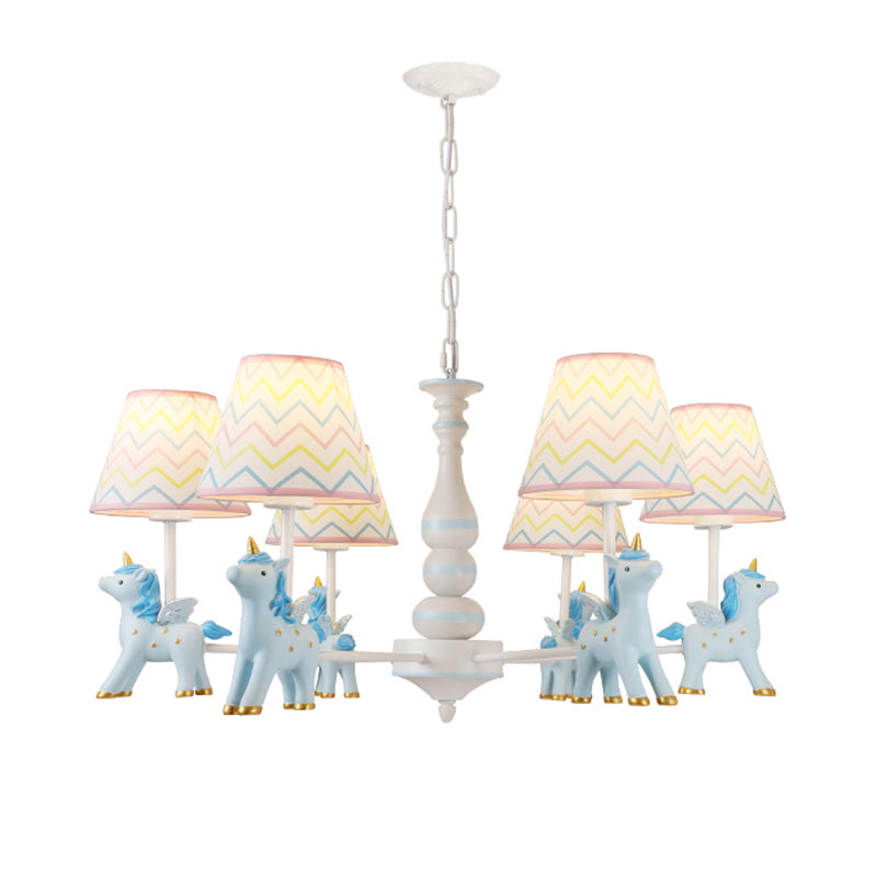 Childrens Unicorn Chandelier Lighting Resin Nursery Pendant Light with Empire Shade Clearhalo 'Ceiling Lights' 'Chandeliers' Lighting' options 2197305