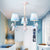 Rainbow Unicorn Ceiling Lighting Kids Style Resin Bedroom Chandelier Light Fixture with Tapered Fabric Shade 3 Blue Clearhalo 'Ceiling Lights' 'Chandeliers' Lighting' options 2197322_241bdb68-f109-4f3f-a6e0-766659ebbed8