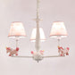 Patterned Fabric Tapered Chandelier Pendant Light Cartoon Pink Hanging Light with Unicorn Decor Clearhalo 'Ceiling Lights' 'Chandeliers' Lighting' options 2197332