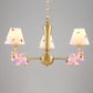 Heart Pattern Chandelier Lighting Kids Fabric Bedroom Pendant Light with Decorative Unicorn Clearhalo 'Ceiling Lights' 'Chandeliers' Lighting' options 2197353