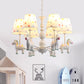 Zebra Bedroom Chandelier Pendant Light Resin Childrens Hanging Light with Patterned Fabric Shade Clearhalo 'Ceiling Lights' 'Chandeliers' Lighting' options 2197369