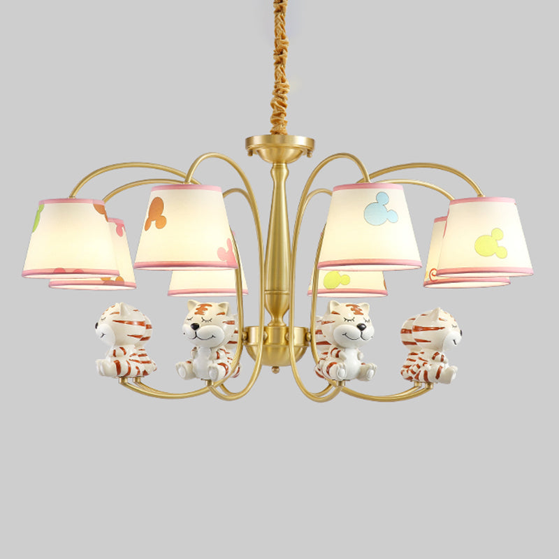 Animal Suspension Light Kids Resin Nursery Chandelier Light with Empire Shade in White Clearhalo 'Ceiling Lights' 'Chandeliers' Lighting' options 2197389