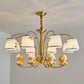 Animal Nursery Ceiling Lighting Resin Childrens Chandelier Light Fixture with Tapered Fabric Shade in Gold Clearhalo 'Ceiling Lights' 'Chandeliers' Lighting' options 2197409