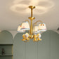 Animal Nursery Ceiling Lighting Resin Childrens Chandelier Light Fixture with Tapered Fabric Shade in Gold Clearhalo 'Ceiling Lights' 'Chandeliers' Lighting' options 2197411