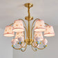 Animal Nursery Ceiling Lighting Resin Childrens Chandelier Light Fixture with Tapered Fabric Shade in Gold Clearhalo 'Ceiling Lights' 'Chandeliers' Lighting' options 2197414