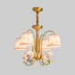 Animal Nursery Ceiling Lighting Resin Childrens Chandelier Light Fixture with Tapered Fabric Shade in Gold Clearhalo 'Ceiling Lights' 'Chandeliers' Lighting' options 2197417