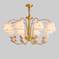 Animal Nursery Ceiling Lighting Resin Childrens Chandelier Light Fixture with Tapered Fabric Shade in Gold Clearhalo 'Ceiling Lights' 'Chandeliers' Lighting' options 2197421
