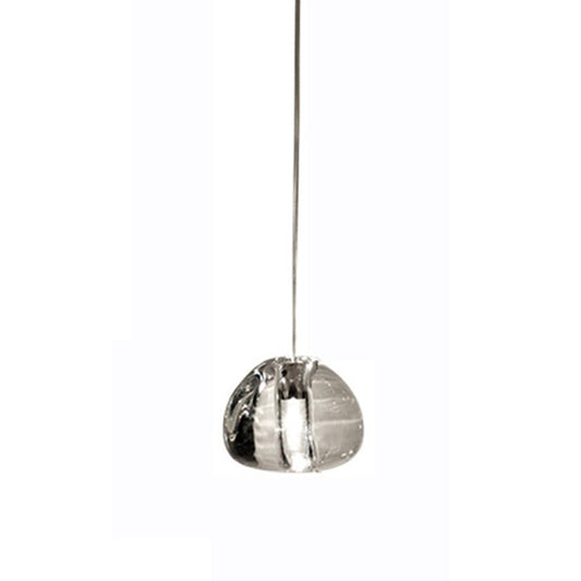 Stone Shaped Staircase Light Pendant Crystal Simplicity LED Hanging Lighting in Chrome 1 Chrome Clearhalo 'Ceiling Lights' 'Modern Pendants' 'Modern' 'Pendant Lights' 'Pendants' Lighting' 2197548