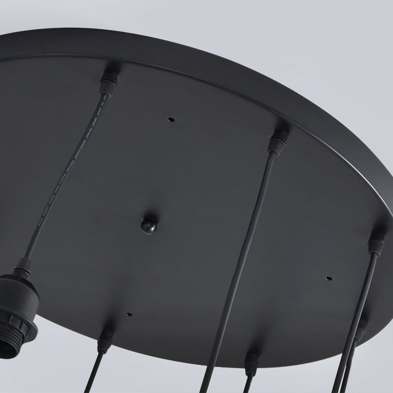 Tri-Prism Crystal Spiral Cube Hanging Light Modern Style 6 Bulbs Multi Light Pendant in Black Clearhalo 'Ceiling Lights' 'Modern Pendants' 'Modern' 'Pendant Lights' 'Pendants' Lighting' 2197561