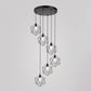 Geometric Cage Staircase Multi Ceiling Lighting Metallic Suspension Light Fixture 6 Black A Clearhalo 'Ceiling Lights' 'Modern Pendants' 'Modern' 'Pendant Lights' 'Pendants' Lighting' 2197663