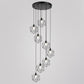 Geometric Cage Staircase Multi Ceiling Lighting Metallic Suspension Light Fixture 8 Black A Clearhalo 'Ceiling Lights' 'Modern Pendants' 'Modern' 'Pendant Lights' 'Pendants' Lighting' 2197664