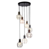 Metal Grenade Cage Suspension Light Minimalist Black Multi Light Pendant for Staircase Clearhalo 'Ceiling Lights' 'Modern Pendants' 'Modern' 'Pendant Lights' 'Pendants' Lighting' 2197700
