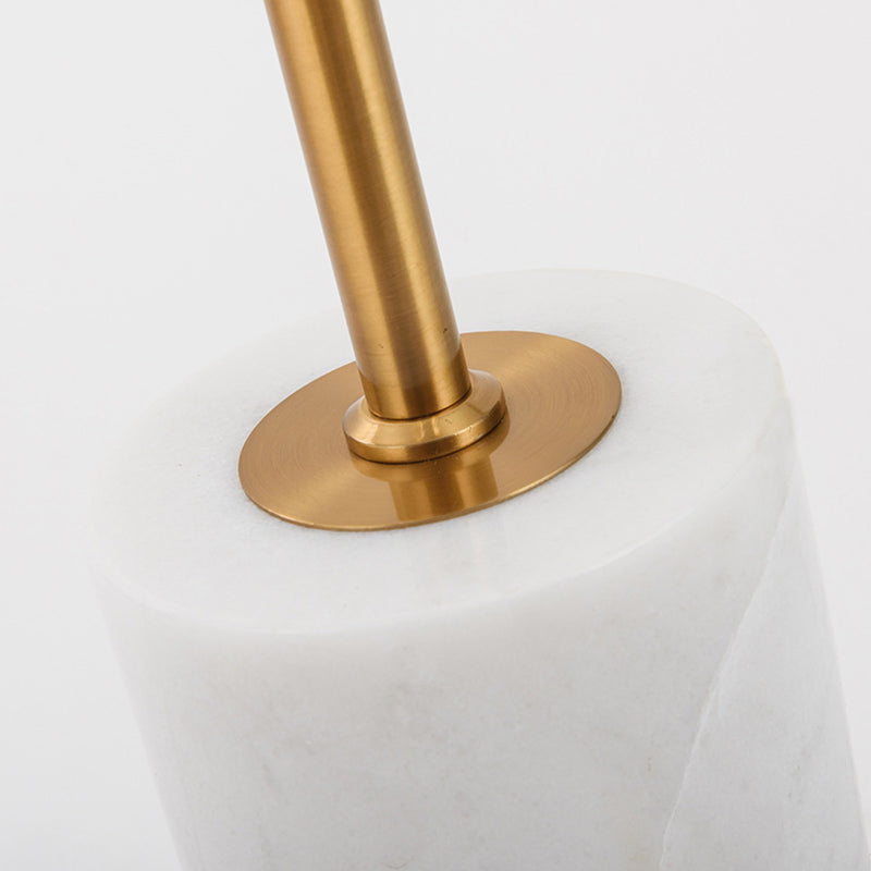 Cylindrical Metallic Stand Up Lamp Postmodern Gold Floor Lighting with Marble Base Clearhalo 'Floor Lamps' 'Lamps' Lighting' 2197785