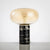 Oblate Bedside Nightstand Lamp Glass Single-Bulb Minimalistic Table Light with Cylindrical Marble Base Cognac Clearhalo 'Lamps' 'Table Lamps' Lighting' 2197813