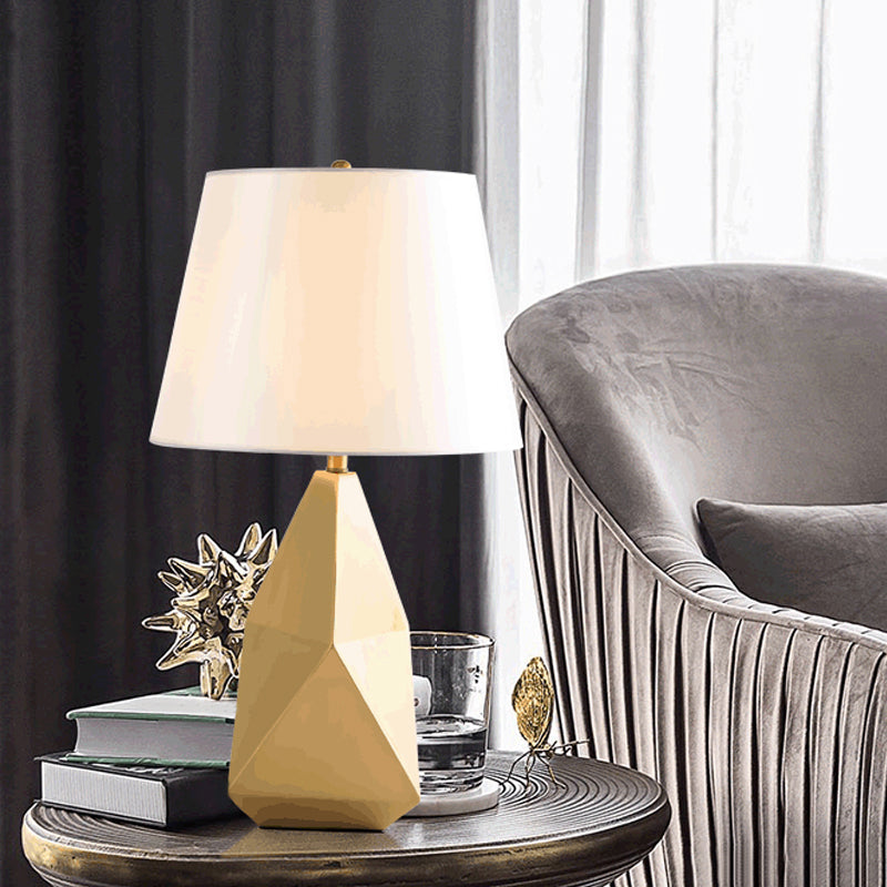 Postmodern Bucket Shade Table Lighting Fabric Single Bedside Nightstand Lamp in Gold Clearhalo 'Lamps' 'Table Lamps' Lighting' 2197895