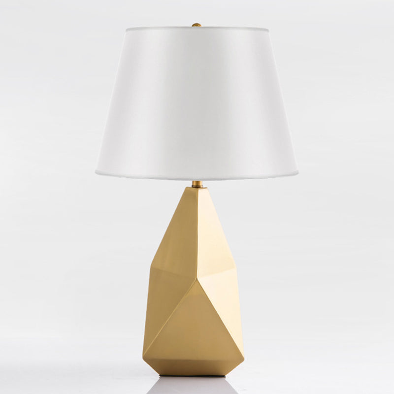Postmodern Bucket Shade Table Lighting Fabric Single Bedside Nightstand Lamp in Gold Clearhalo 'Lamps' 'Table Lamps' Lighting' 2197898