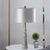 Conical Table Lamp Simplicity Marble 1-Light Grey Nightstand Light with Drum Fabric Shade Grey Clearhalo 'Lamps' 'Table Lamps' Lighting' 2197904