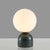 Sphere Table Lighting Nordic Style Frosted Glass Single-Bulb Bedside Nightstand Lamp with Dome Marble Base Green Clearhalo 'Lamps' 'Table Lamps' Lighting' 2197919
