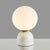 Sphere Table Lighting Nordic Style Frosted Glass Single-Bulb Bedside Nightstand Lamp with Dome Marble Base White Clearhalo 'Lamps' 'Table Lamps' Lighting' 2197921