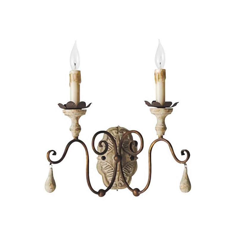 Vintage Candelabra Wall Light Fixture Metallic Wall Mounted Lighting for Corridor White C Clearhalo 'Wall Lamps & Sconces' 'Wall Lights' Lighting' 2197929