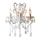 3 Heads Wall Light Antique Candlestick Metallic Wall Lighting Fixture with Crystal Accent in White Clearhalo 'Wall Lamps & Sconces' 'Wall Lights' Lighting' 2197954