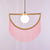 Minimalism Globe Suspension Light 1-Light Opal Glass Hanging Lamp with Decorative Fringe Pink Clearhalo 'Ceiling Lights' 'Pendant Lights' 'Pendants' Lighting' 2198000_2716ffc9-86cd-40f5-a120-f87859e8380d
