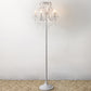 Candle Metallic Stand Up Lamp Traditional 5 Heads Living Room Floor Lighting with Crystal Draping Clearhalo 'Floor Lamps' 'Lamps' Lighting' 2198006