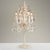 4 Bulbs Nightstand Lamp Vintage Candle Metallic Table Light with Hanging Crystal for Living Room White Clearhalo 'Lamps' 'Table Lamps' Lighting' 2198018