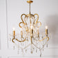 Candle Metal Chandelier Pendant Light Vintage Living Room Hanging Light with Crystal Bead Accent 5 Gold Clearhalo 'Ceiling Lights' 'Chandeliers' Lighting' options 2198041_e9b8364b-b1c8-4221-a2f6-127ffef6be9f