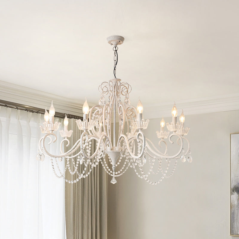 Traditional Crown Chandelier Lighting Crystal Pendant Light with Metallic Candlestick Clearhalo 'Ceiling Lights' 'Chandeliers' Lighting' options 2198069