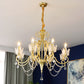 Candelabra Metal Ceiling Lighting Vintage Living Room Chandelier Light Fixture with Crystal Crown Decor 8 Gold B Clearhalo 'Ceiling Lights' 'Chandeliers' Lighting' options 2198077_ea37bc11-be95-4402-acf3-a1bbc6c04b55