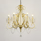 Candelabra Metal Ceiling Lighting Vintage Living Room Chandelier Light Fixture with Crystal Crown Decor 6 Gold B Clearhalo 'Ceiling Lights' 'Chandeliers' Lighting' options 2198080_157b987f-7d25-4a18-a896-af9c3d359d3f