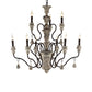 Candelabra Wooden Ceiling Lighting Traditional Dining Room Chandelier Light with Curved Arm in Rust Clearhalo 'Ceiling Lights' 'Chandeliers' Lighting' options 2198122