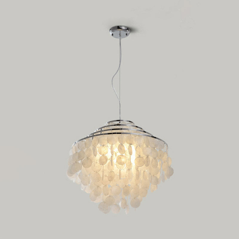 Shell Hanging String Ceiling Lighting Traditional Restaurant Chandelier Light Fixture Clearhalo 'Ceiling Lights' 'Chandeliers' Lighting' options 2198156