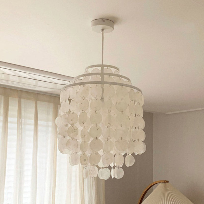 Shell Hanging String Ceiling Lighting Traditional Restaurant Chandelier Light Fixture Clearhalo 'Ceiling Lights' 'Chandeliers' Lighting' options 2198157