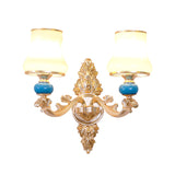 Cream Glass Bud Shade Wall Mount Light Minimalism Living Room Wall Lighting in Gold Clearhalo 'Wall Lamps & Sconces' 'Wall Lights' Lighting' 2198247