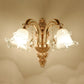 Gold Floral Wall Light Fixture Vintage Glass Living Room Wall Mounted Lamp with Crystal Accent 2.0 Gold J Clearhalo 'Wall Lamps & Sconces' 'Wall Lights' Lighting' 2198338