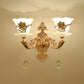Gold Floral Wall Light Fixture Vintage Glass Living Room Wall Mounted Lamp with Crystal Accent 2.0 Gold C Clearhalo 'Wall Lamps & Sconces' 'Wall Lights' Lighting' 2198353