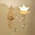 Gold Floral Wall Light Fixture Vintage Glass Living Room Wall Mounted Lamp with Crystal Accent 1.0 Gold B Clearhalo 'Wall Lamps & Sconces' 'Wall Lights' Lighting' 2198356