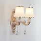 Tapered Textured Glass Wall Light Fixture Vintage Corridor Wall Mounted Lamp with Crystal Draping in Gold 2.0 Gold B Clearhalo 'Wall Lamps & Sconces' 'Wall Lights' Lighting' 2198402