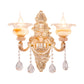 Gold Floral Ruffle Wall Mount Light Traditional Glass Corridor Wall Light Fixture with Crystal Accent Clearhalo 'Wall Lamps & Sconces' 'Wall Lights' Lighting' 2198452