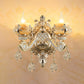 Jade Floral Wall Light Antique Living Room Wall Lighting Fixture with Hanging Crystal in Gold 2.0 Gold A Clearhalo 'Wall Lamps & Sconces' 'Wall Lights' Lighting' 2198492