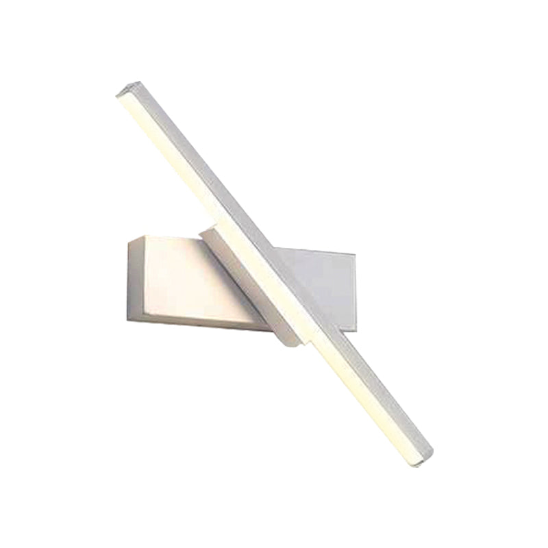 Rotatable Acrylic Linear LED Sconce Light Simplicity Black/White Wall Lighting Fixture, White/Warm Light Clearhalo 'Modern wall lights' 'Modern' 'Wall Lamps & Sconces' 'Wall Lights' Lighting' 219858
