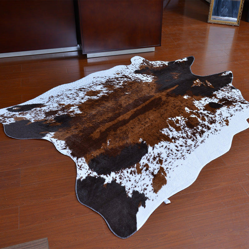 Irregular Shape Animal Skin Rug Modern Carpet Polypropylene Anti-Slip Backing Rug for Room Decor Dark Coffee 4'7" x 6'7" Clearhalo 'Area Rug' 'Casual' 'Rugs' Rug' 2198766