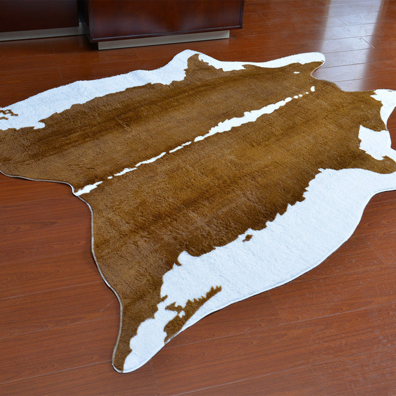 Irregular Shape Animal Skin Rug Modern Carpet Polypropylene Anti-Slip Backing Rug for Room Decor Brown 4'7" x 6'7" Clearhalo 'Area Rug' 'Casual' 'Rugs' Rug' 2198774